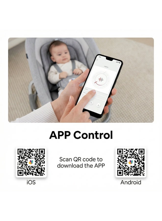 ماستيلا 3 في 1 أورا ديلوكس: سرير بيبي، أرجوحة كهربائية ذكية بـ 5 زوايا حركة، بلوتوث، ريموت كنترول، وناموسية للحماية - Image 2